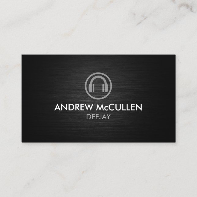 Discjockey Deejay DJ Hörlurar Ikon  Visitkort (Framsida)