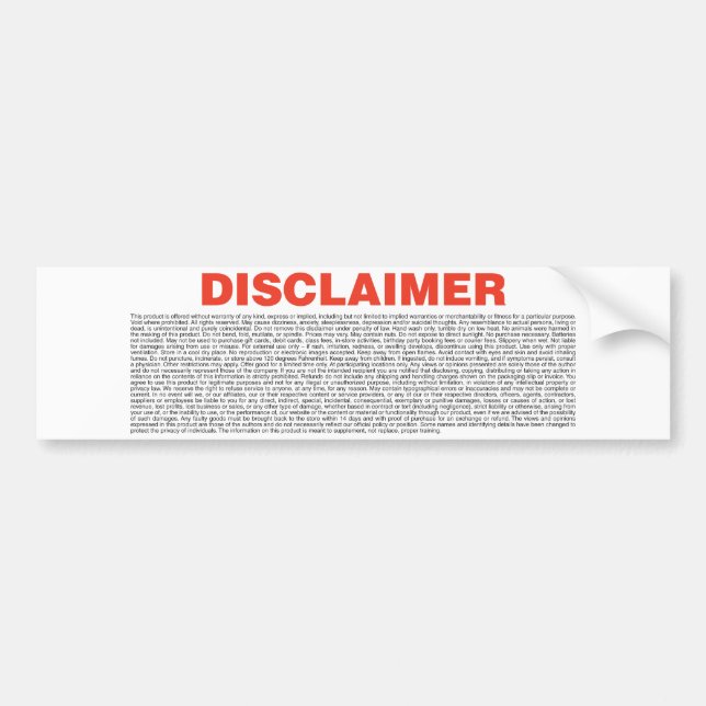 Disclaimer Bildekal (Framsidan)