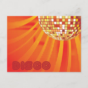 Disco ~ 1980 s 80-tal Disco Boll Vykort