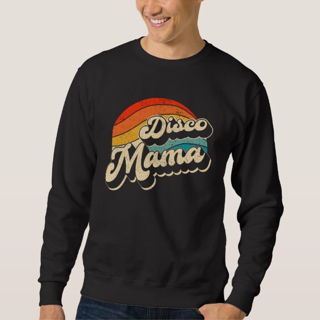 Disco 70 s Costume Mens Women Retro Disco Mama Lång Ärmad Tröja (Framsida)