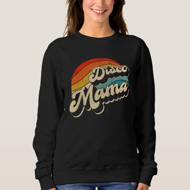Disco 70 s Costume Mens Women Retro Disco Mama T Shirt (Framsida)