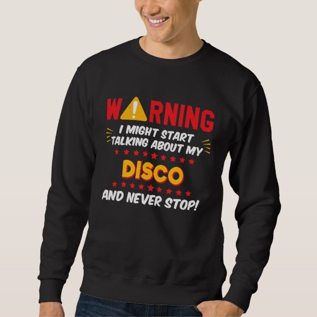 Disco 70s Dance Music Joke Graphic Lång Ärmad Tröja (Framsida)