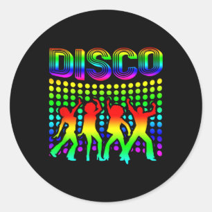 Disco-70s-klassad Vintage Retro Dancing 1 Runt Klistermärke