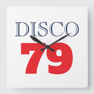 Disco 79 Pop Art Musik Underhållning Retro Fyrkantig Klocka