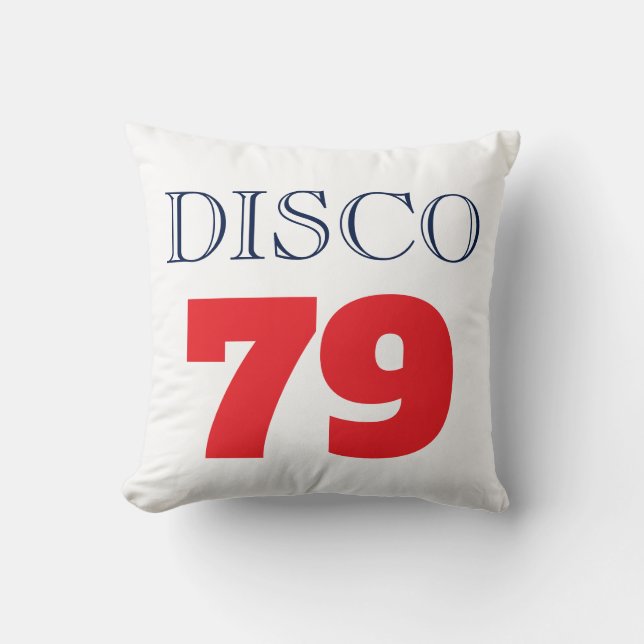 Disco 79 Pop Art Musik Underhållning Retro Kudde (Framsida)