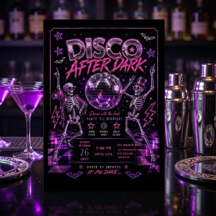 Disco After Dark Halloweenfest Retro Julkort