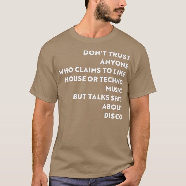 Disco Älskare 80s Dance Music Vs House och Techno T Shirt (Framsida)
