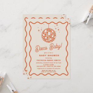 Disco Baby Retro Groovy Disco Baby Shower Inbjudningar