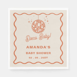 Disco Baby Retro Groovy Disco Baby Shower Pappersservett