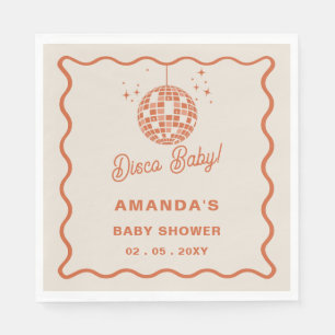 Disco Baby Retro Groovy Disco Baby Shower Pappersservett