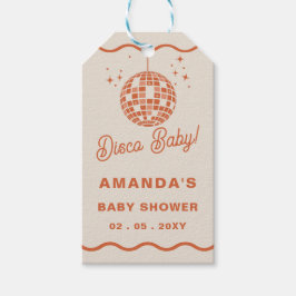 Disco Baby Retro Groovy Disco Baby Shower Presentetikett