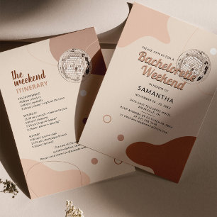 Disco Bachelorette Helg Party med Italien Inbjudningar