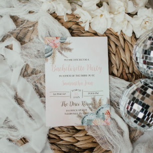 Disco Bachelorette-inbjudan Boho Disco-teme Inbjudningar