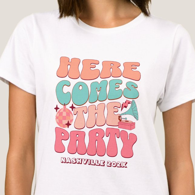 Disco Bachelorette Party Groovy Retro 80's 70's T Shirt (Skapare uppladdad)