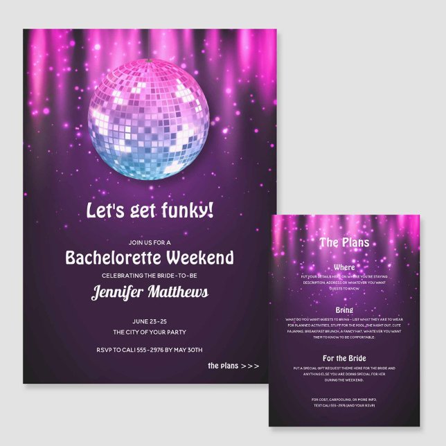 Disco Bachelorette Party-inbjudningar Inbjudningar (Skapare uppladdad)