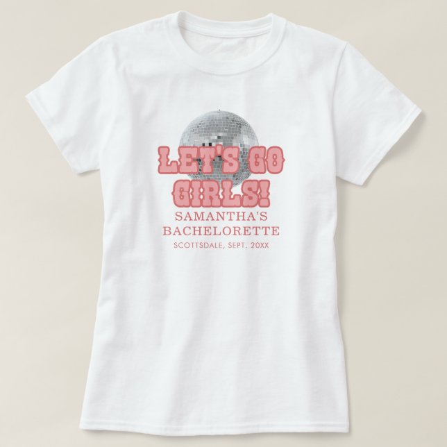 Disco Bachelorette Party Retro Matching Custom T Shirt (Design framsida)