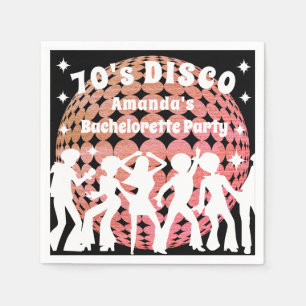 Disco Bachelorette Party   ROSA GLITTER BOLL Pappersservett