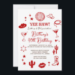 Disco Ball 21st Western Birthday Red Cowgirl  Inbjudningar<br><div class="desc">Disco Ball Cowgirl Boot Floral Western Invitation.
Rustic 21st,  30th,  or 40th Western Cowgirl Birthday.</div>