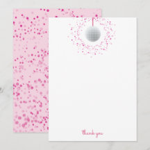 Disco Ball Dans Rosa Tackkort