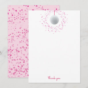 Disco Ball Dans Rosa Tackkort Tack Kort