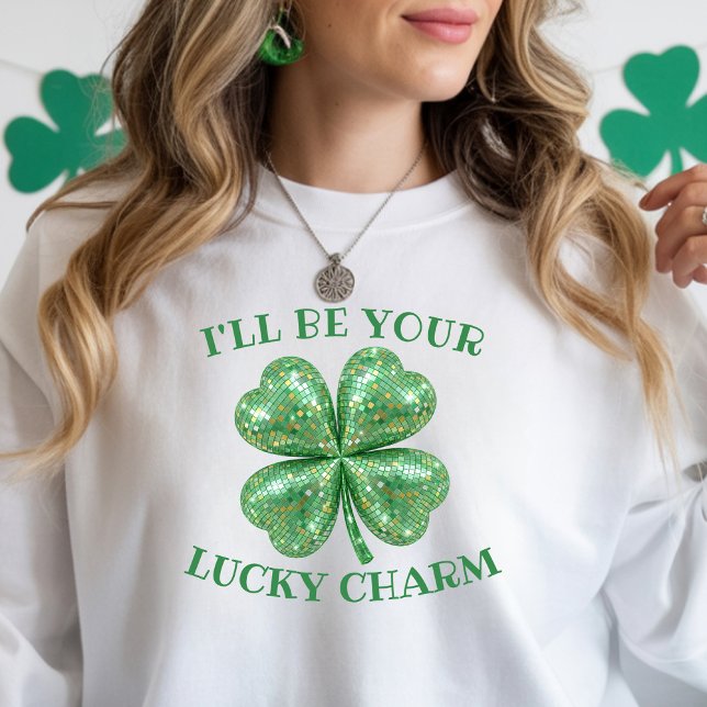 Disco Ball Shamrock St Patrick's Day Lucky Charm T Shirt (Disco Ball Shamrock St Patrick's Day Lucky Charm Tri-Blend Shirt)