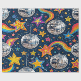 Disco Ball Stars Wrap Presentpapper