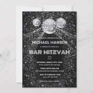 Disco Bar Mitzvah-inbjudan Dansfest Inbjudningar