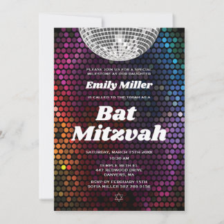 Disco Bat Mitzvah-inbjudan Dansfest Inbjudningar