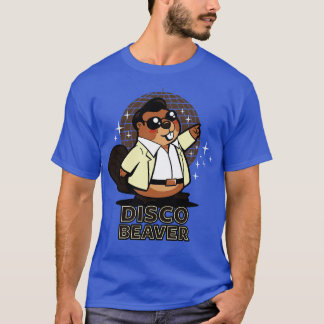 Disco Beaver Original Kawaii Cute Funny Retro 70 s T Shirt