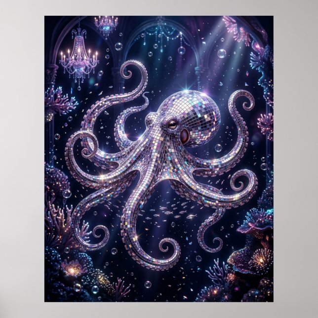 Disco Bläckfisk Reef Poster (Framsidan)