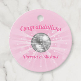 Disco Boll Baby Shower Rosa Girl Gåvor Etiketter