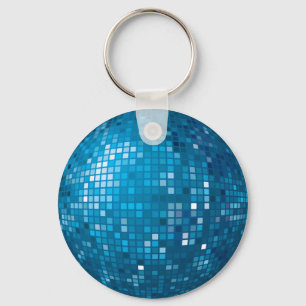 Disco Boll Blue Keychain Nyckelring