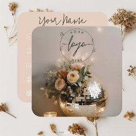 Disco Boll | Boho Blommigts | Aestesisk Fyrkantigt Visitkort