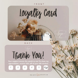 Disco Boll | Boho Flowers | Förmånskort Visitkort