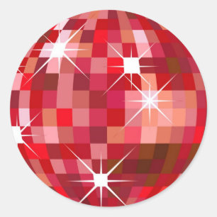 disco boll-dekal runt klistermärke
