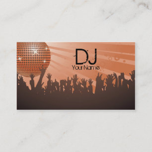Disco Boll-DJ Affärskort-brun Visitkort