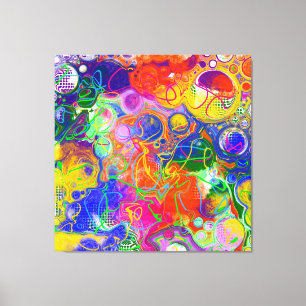 Disco Boll Electrical Fluid Art Canvastryck