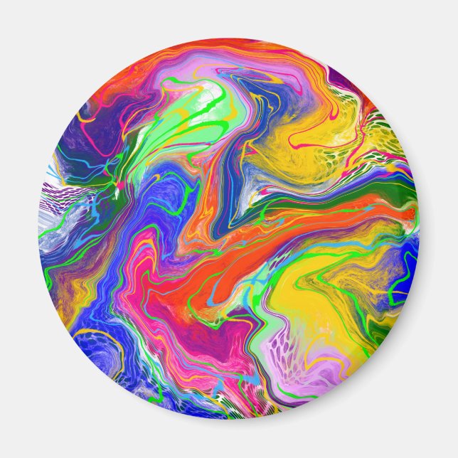 Disco Boll Electrical Marble Fluid Art Magnet (Framsidan)