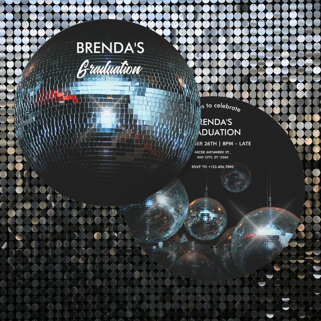 Disco boll examen inbjudningar (Skapare uppladdad)