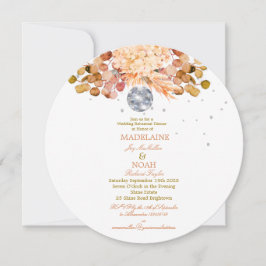 Disco Boll Floral Elegant Chic Bröllopsrepetition Inbjudningar