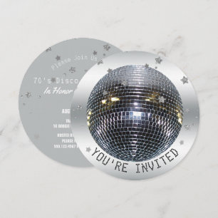 Disco Boll Födelsedagsfest Dance Party Circle Inbjudningar