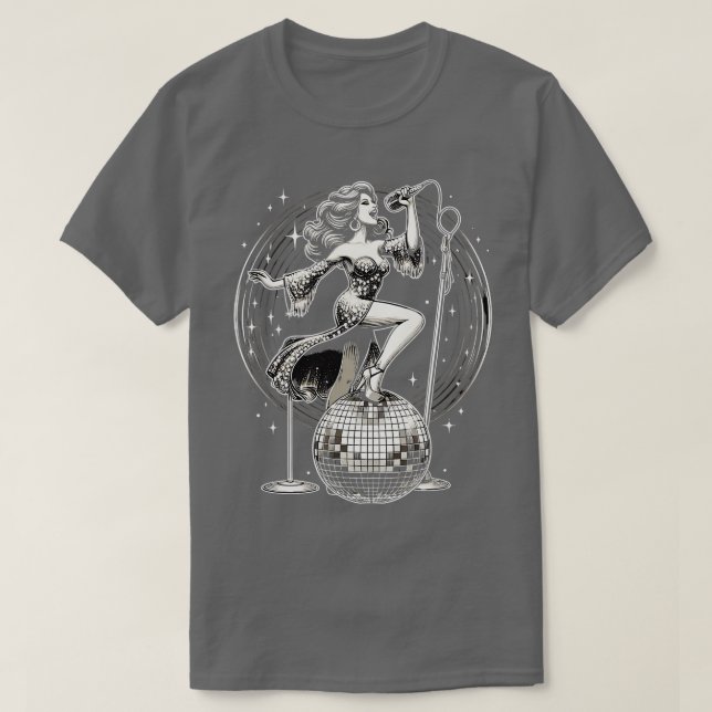 Disco Boll Girl T Shirt (Design framsida)