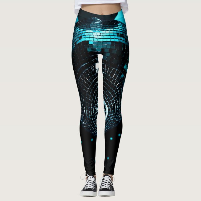 Disco Boll Glare, NightClub Background. Leggings (Framsida)
