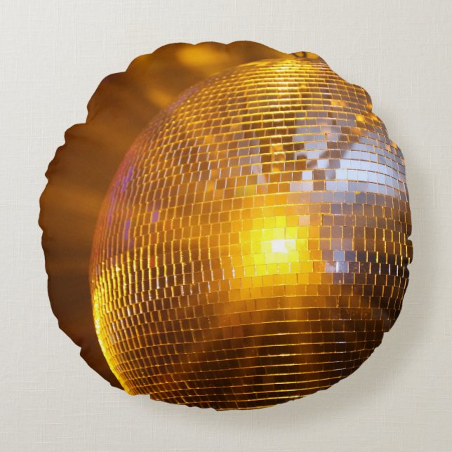 Disco boll groovy rund kudde (Framsidan)