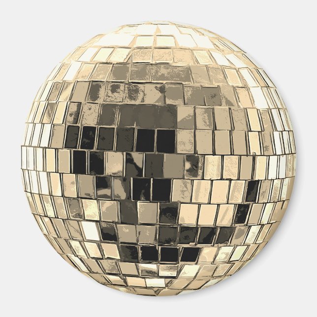 Disco Boll-Guld Magnet (Framsidan)