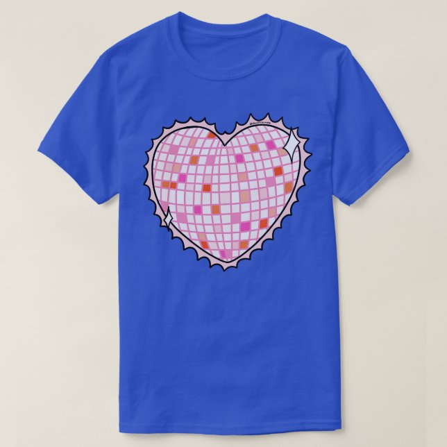 Disco Boll Heart T Shirt (Design framsida)