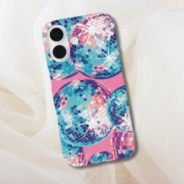 Disco Boll iphone case Rosa Blue Y2K