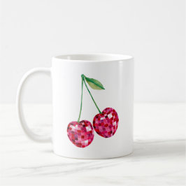 Disco Boll Körsbär Retro Estetik | Körsbär Kaffemugg