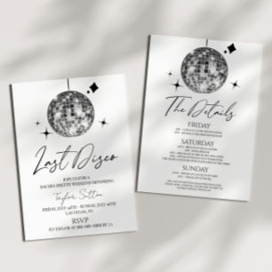 Disco Boll Last Disco Bachelorette Helg Party Inbjudningar