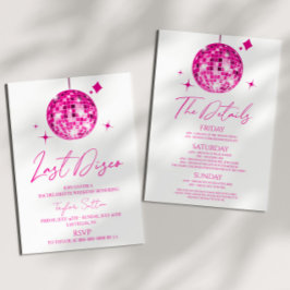 Disco Boll Last Disco Bachelorette Helg Party Inbjudningar